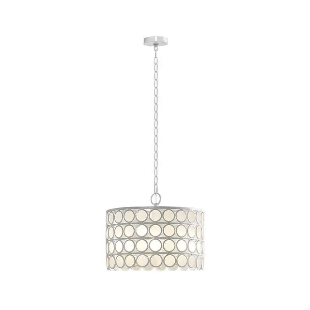 Alt view image 3 of 7 - 4-Light Glass Drum Shade Chandelier