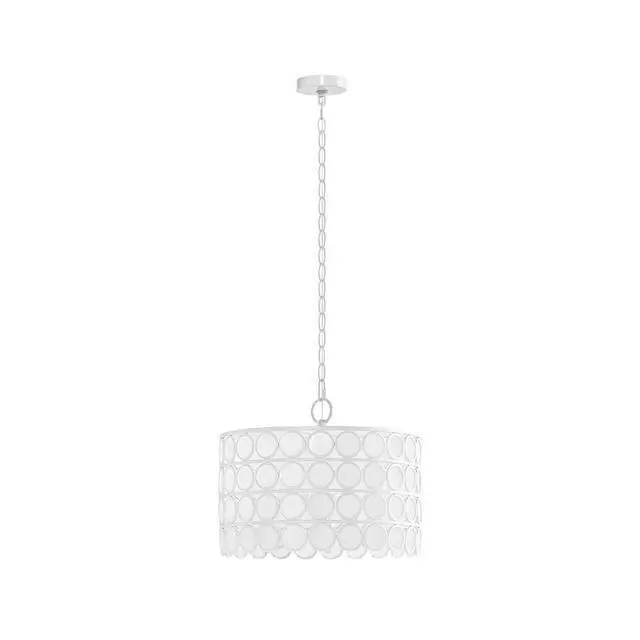 Alt view image 6 of 7 - 4-Light Glass Drum Shade Chandelier