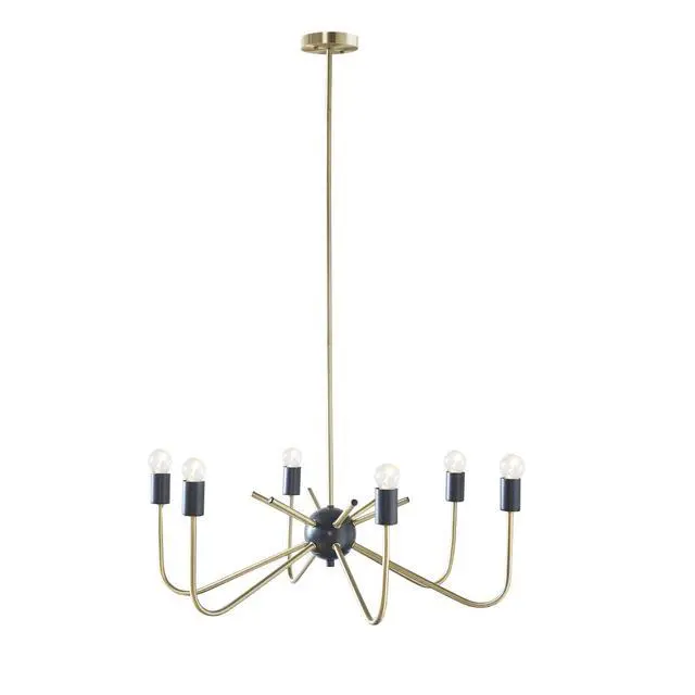 Alt view image 4 of 6 - 6-Light Metal Chandelier