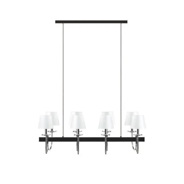 Alt view image 4 of 6 - 8-Light Traditional Chandelier with Drum Shades