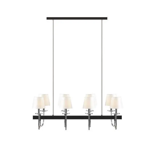 Alt view image 5 of 6 - 8-Light Traditional Chandelier with Drum Shades