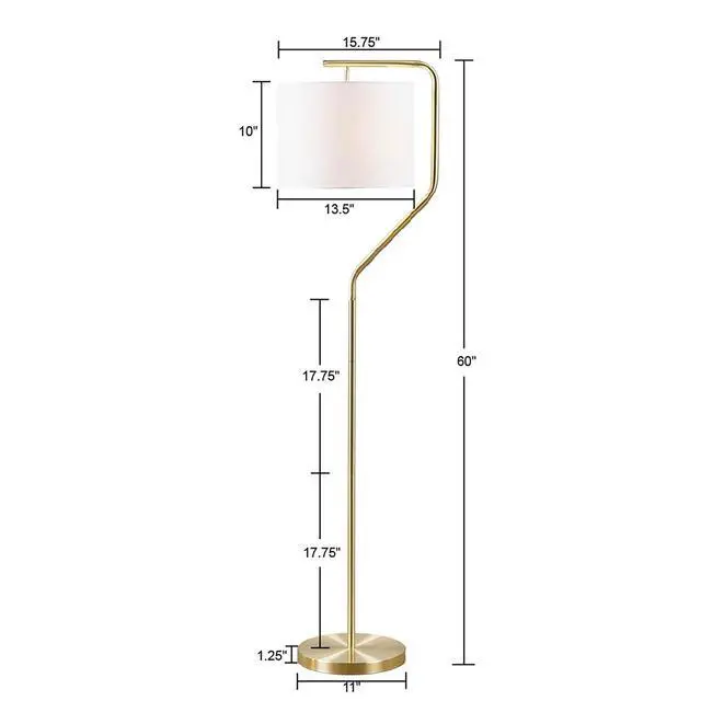 Alt view image 4 of 7 - Angular Arched Metal Floor Lamp
