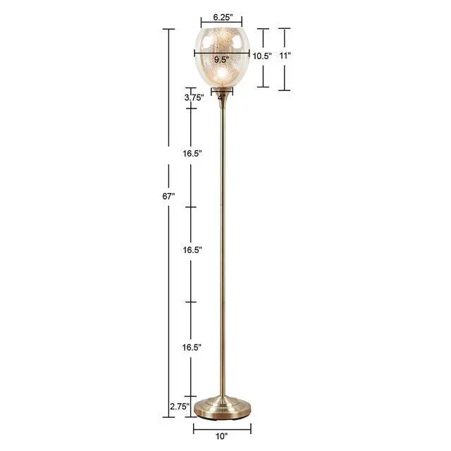 Alt view image 2 of 7 - Uplight Floor Lamp with Mercury Glass Shade