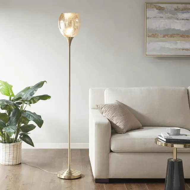 Alt view image 3 of 7 - Uplight Floor Lamp with Mercury Glass Shade