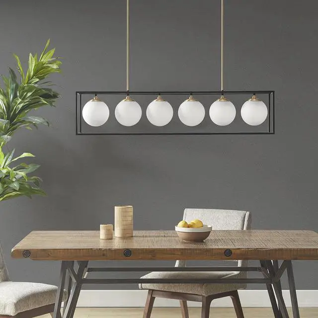 Main image of H 6-Light Frosted Glass Globe R Chandelier