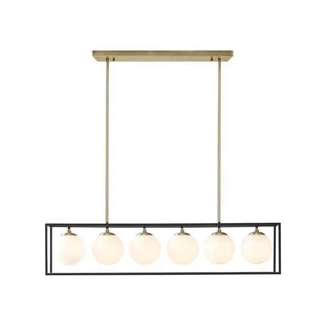 Alt view image 3 of 7 - H 6-Light Frosted Glass Globe R Chandelier