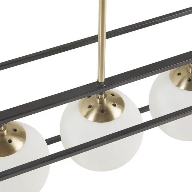 Alt view image 4 of 7 - H 6-Light Frosted Glass Globe R Chandelier