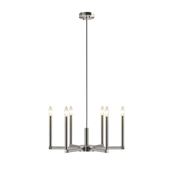 Alt view image 2 of 6 - 6-Light Contemporary Candelabra Styled Chandelier
