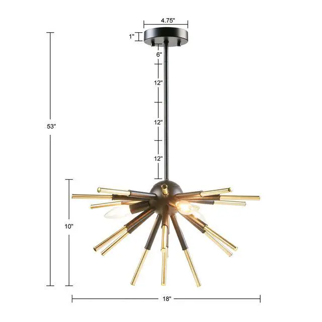 Alt view image 6 of 6 - 3-Light S D Chandelier