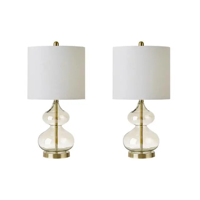 Alt view image 6 of 7 - Curved Glass Table Lamp, Set Of 2