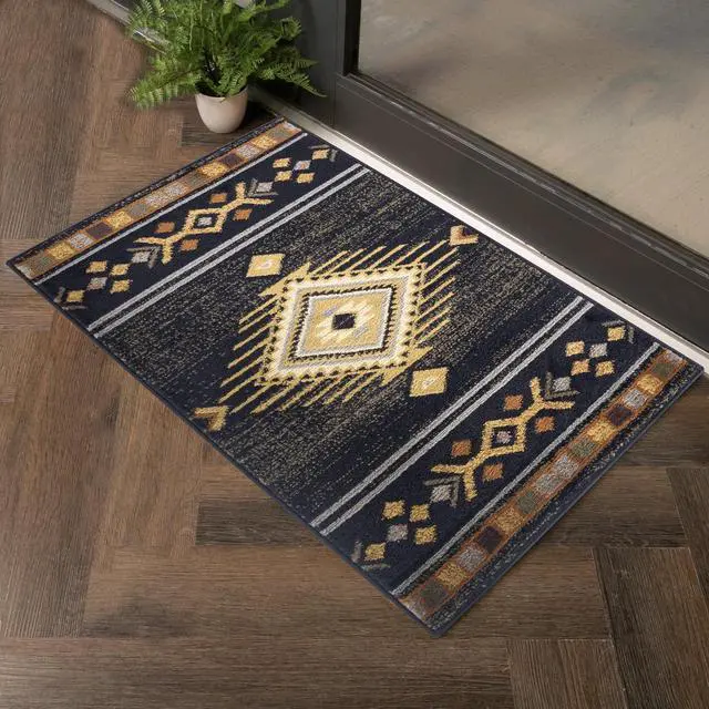 Alt view image 5 of 6 - Black 7 ft. 10 in. x 10 ft. 3 in. Southwest Area Rug