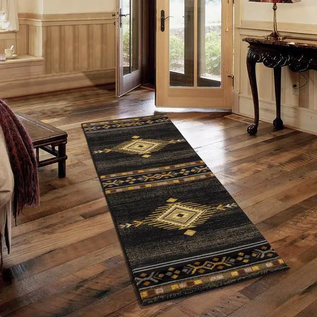 Alt view image 2 of 6 - Black 7 ft. 10 in. x 10 ft. 3 in. Southwest Area Rug