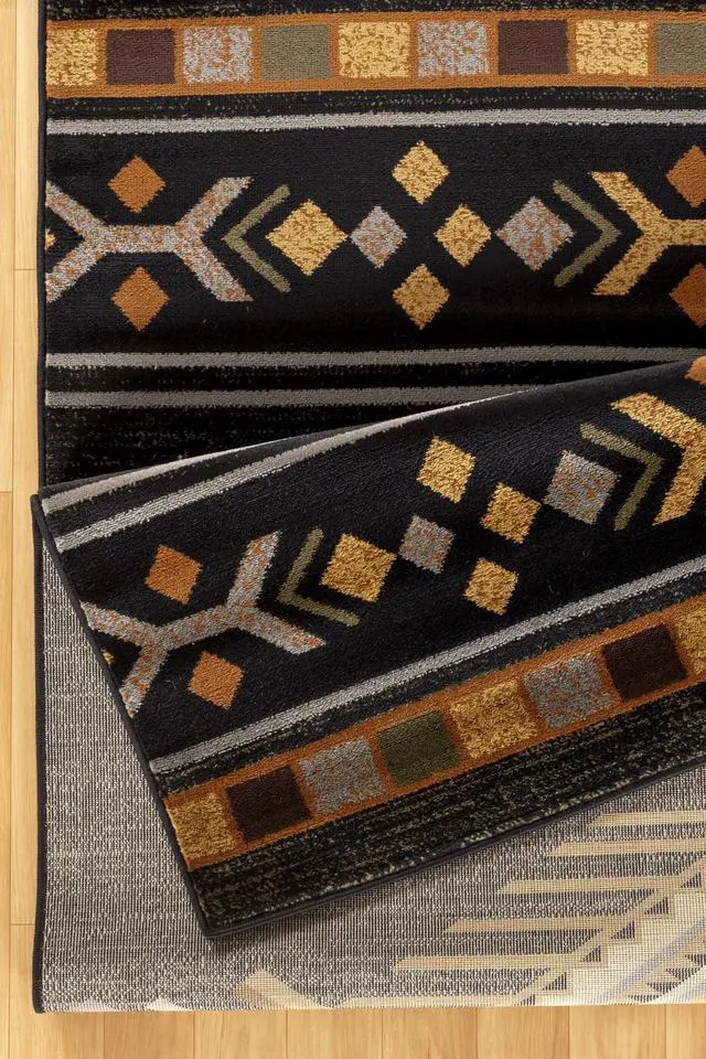 Alt view image 3 of 6 - Black 7 ft. 10 in. x 10 ft. 3 in. Southwest Area Rug