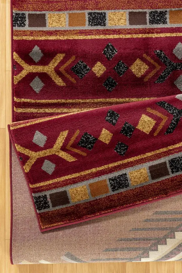 Alt view image 5 of 6 - Red 5 ft. 3 in. x 7 ft. 3 in. Southwest Area Rug