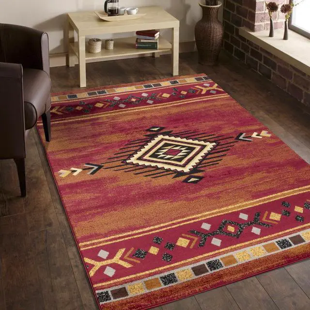 Main image of Red 5 ft. 3 in. x 7 ft. 3 in. Southwest Area Rug