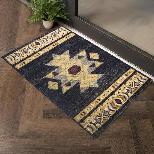 Alt view image 4 of 6 - Black 5 ft. 3 in. x 7 ft. 3 in. Southwest Area Rug