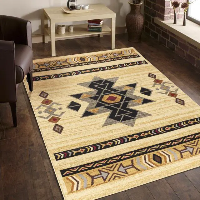 Alt view image 2 of 6 - Cream 2 ft. x 3 ft. Southwest Area Rug