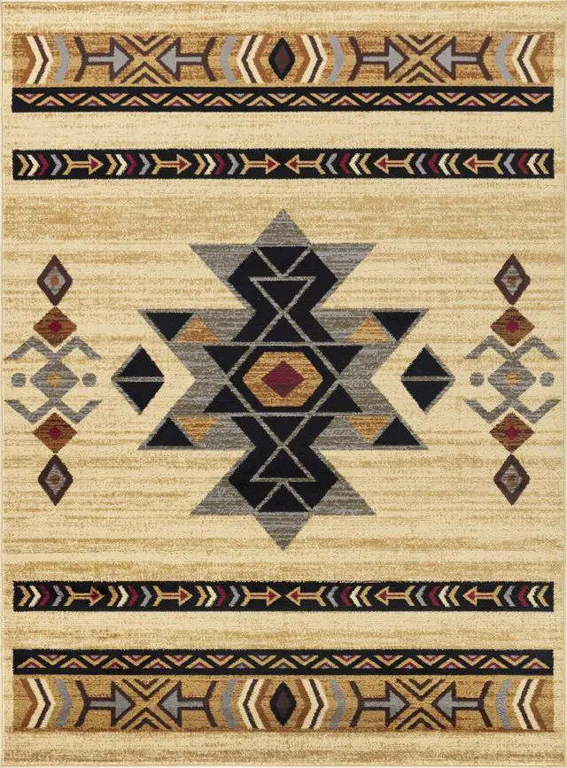 Alt view image 6 of 6 - Cream 2 ft. x 3 ft. Southwest Area Rug