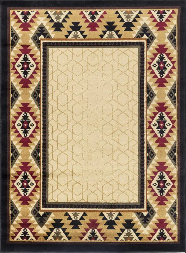 Main image of Cream 7 ft. 10 in. x 10 ft. 3 in. Southwest Area Rug
