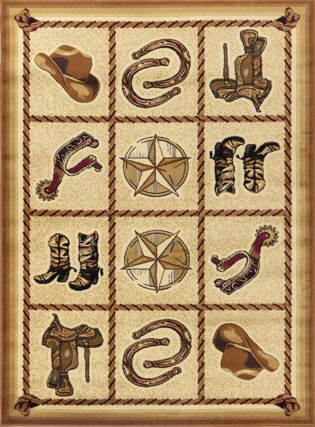 Main image of Beige 7 ft. 10 in. x 10 ft. 3 in. Southwest Area Rug