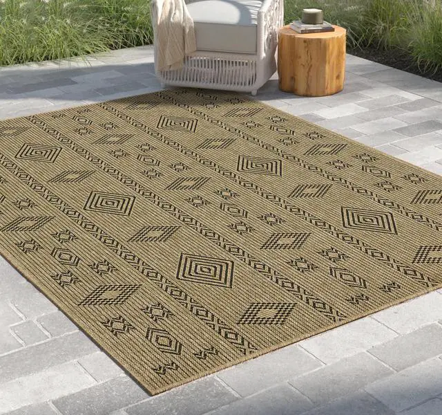 Alt view image 2 of 4 - Jute/Black 7 ft. 10 in. x 10 ft. 3 in. Indoor/Outdoor Area Rug