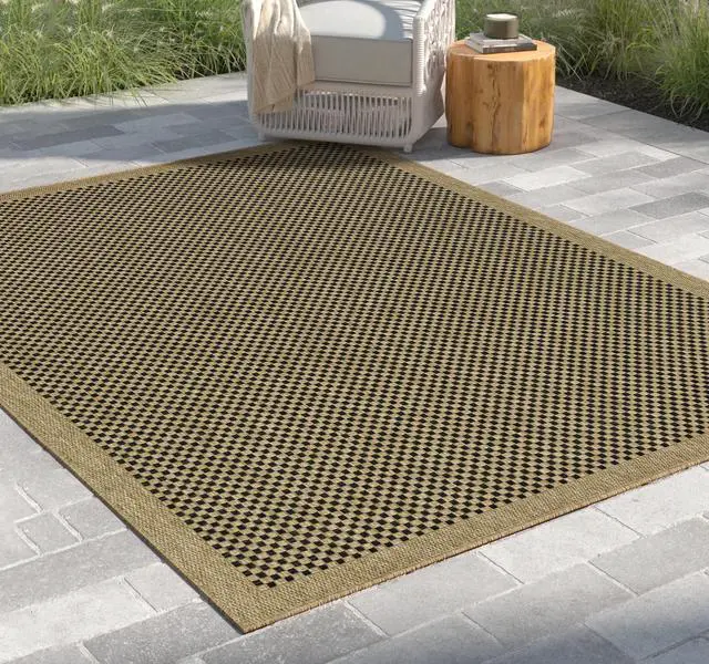 Main image of Jute/Black 7 ft. 10 in. x 10 ft. 3 in. Indoor/Outdoor Area Rug