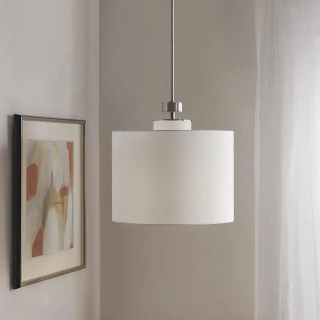Main image of Metal Pendant with Drum Shade