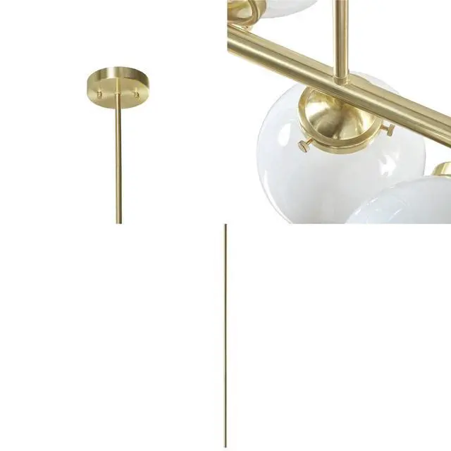 Alt view image 4 of 7 - 3-Light Chandelier with Frosted Glass Globe Bulbs