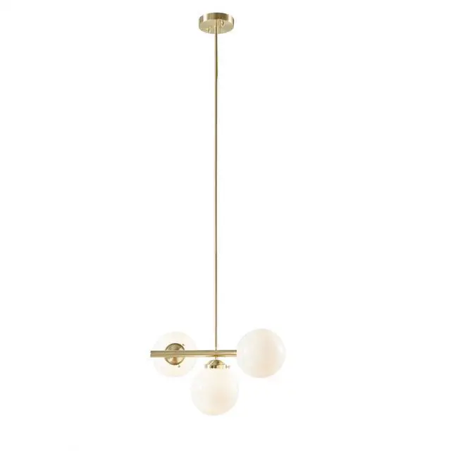 Alt view image 6 of 7 - 3-Light Chandelier with Frosted Glass Globe Bulbs