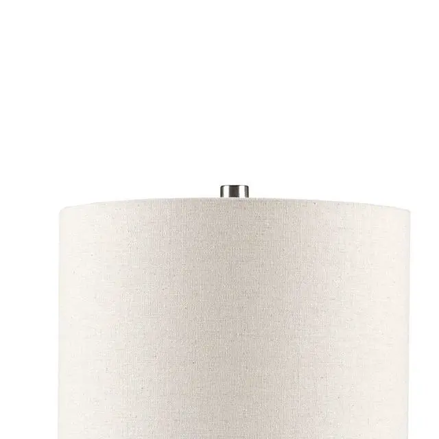 Alt view image 5 of 7 - Triangular Ceramic and Wood Table Lamp