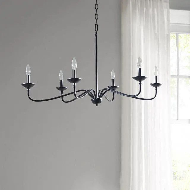 Alt view image 4 of 7 - 6-Light Metal Chandelier