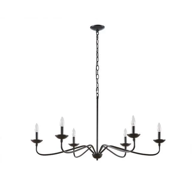 Alt view image 5 of 7 - 6-Light Metal Chandelier