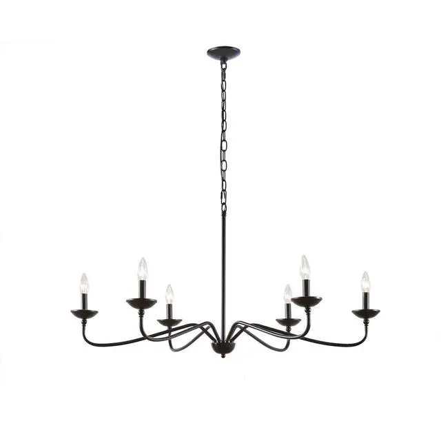 Alt view image 6 of 7 - 6-Light Metal Chandelier