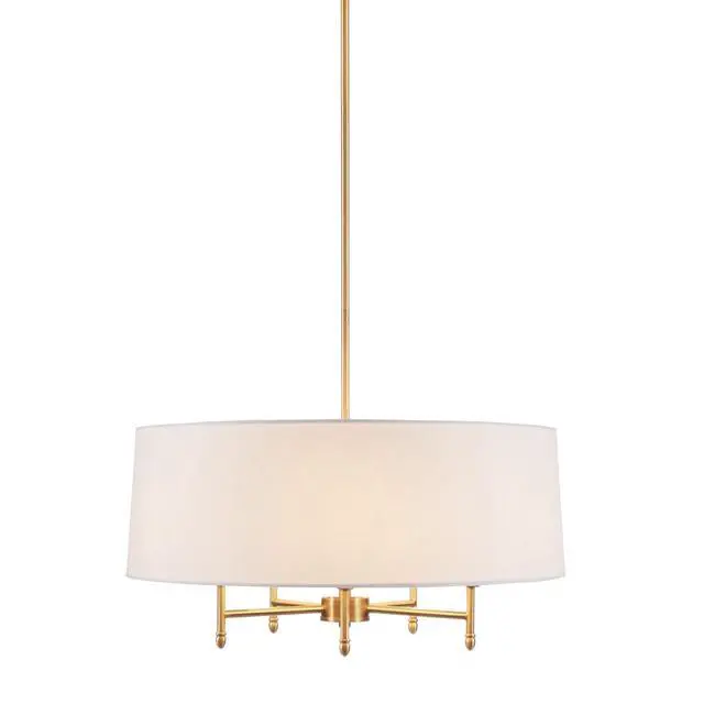 Alt view image 3 of 7 - 5-Light White Drum Shade Chandelier