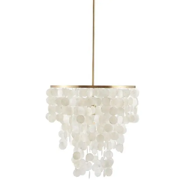 Alt view image 3 of 7 - Layered Capiz Chandelier