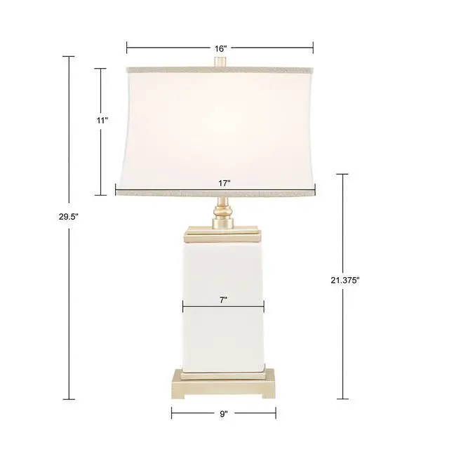Alt view image 4 of 5 - Rectangular Ceramic Table Lamp