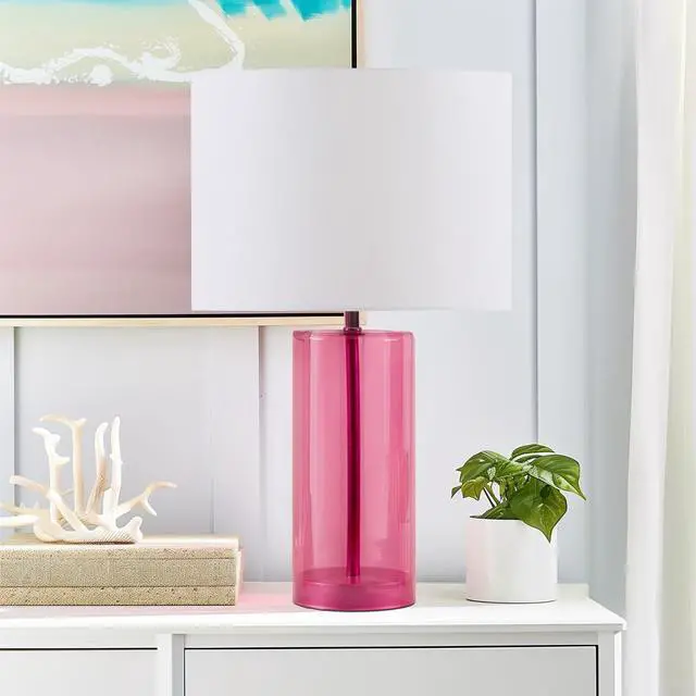 Main image of Glass Table Lamp Pink See Below