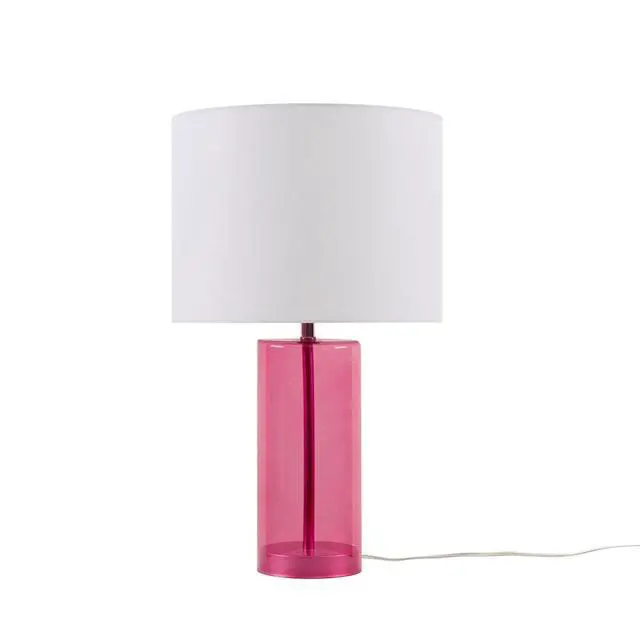 Alt view image 3 of 7 - Glass Table Lamp Pink See Below
