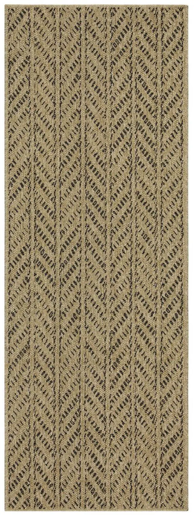 Main image of Jute/Black 2 ft. 7 in. x 7 ft. 3 in. Indoor/Outdoor Area Rug