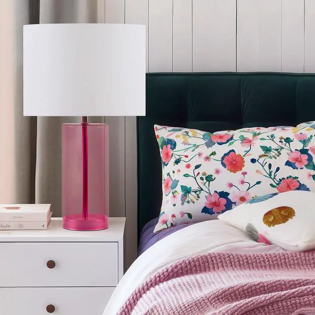 Alt view image 5 of 7 - Glass Table Lamp Pink See Below