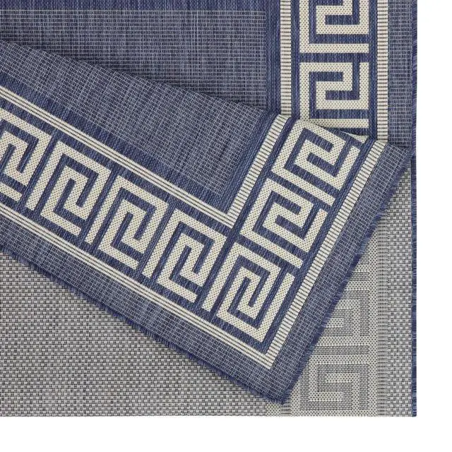 Alt view image 2 of 4 - Blue 2 ft. 7 in. x 7 ft. 3 in. Indoor/Outdoor Area Rug