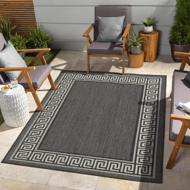 Alt view image 3 of 4 - Sunshine GC_HAR2002 Anthracite 7 ft. 10 in. x 10 ft. 3 in. Indoor/Outdoor Area Rug