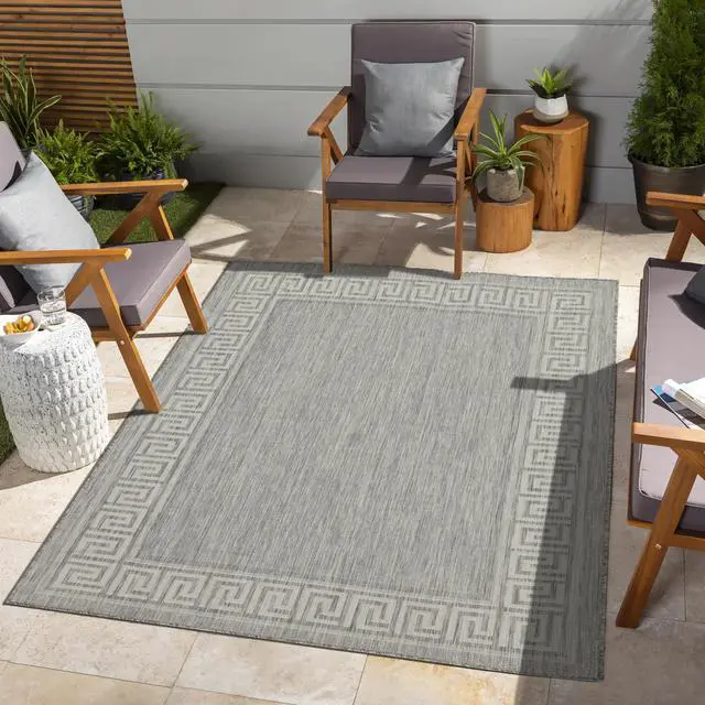 Alt view image 2 of 4 - Sunshine GC_HAR2003 Silver 2 ft. 7 in. x 7 ft. 3 in. Indoor/Outdoor Area Rug