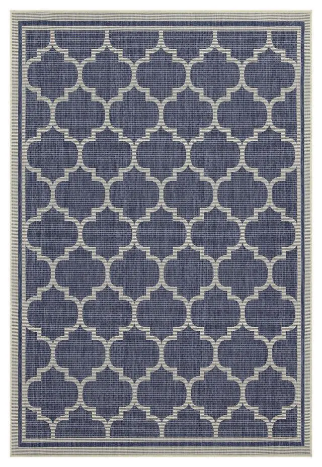 Alt view image 3 of 4 - Sunshine GC_HAR2004 Blue 7 ft. 10 in. x 10 ft. 3 in. Indoor/Outdoor Area Rug