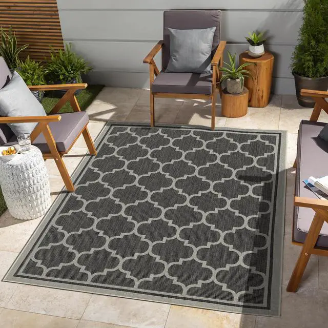 Alt view image 2 of 4 - Sunshine GC_HAR2005 Anthracite 5 ft. 3 in. x 7 ft. 3 in. Indoor/Outdoor Area Rug