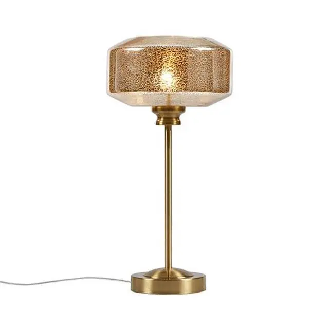 Alt view image 6 of 7 - 17" Mercury Glass Table Lamp Gold See Below