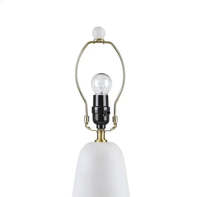 Alt view image 5 of 7 - Textured Ceramic Table Lamp with Fluted Fabric Shade White See Below