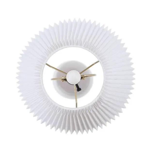 Alt view image 7 of 7 - Textured Ceramic Table Lamp with Fluted Fabric Shade White See Below