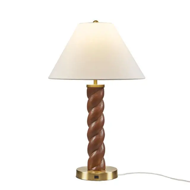Alt view image 2 of 7 - 1- Piece one Size Textured Ceramic Table Lamp with Fluted Fabric Shade