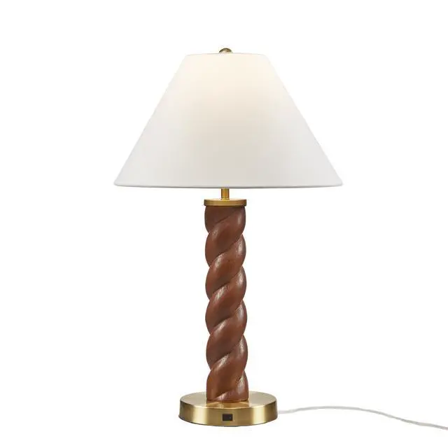 Alt view image 3 of 7 - 1- Piece one Size Textured Ceramic Table Lamp with Fluted Fabric Shade